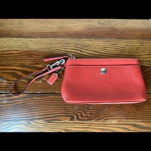 Coach Pebble Leather Wristlet